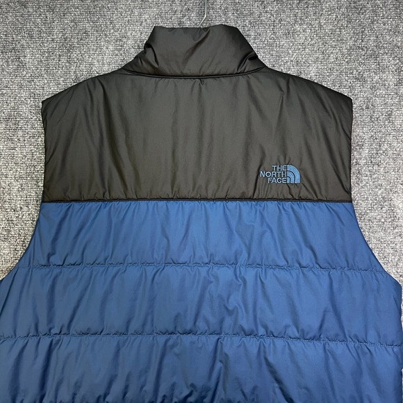 The North Face Vest Men's large Blue-Black Puffer Insulated Full Zip Outdoor - Picture 4 of 9